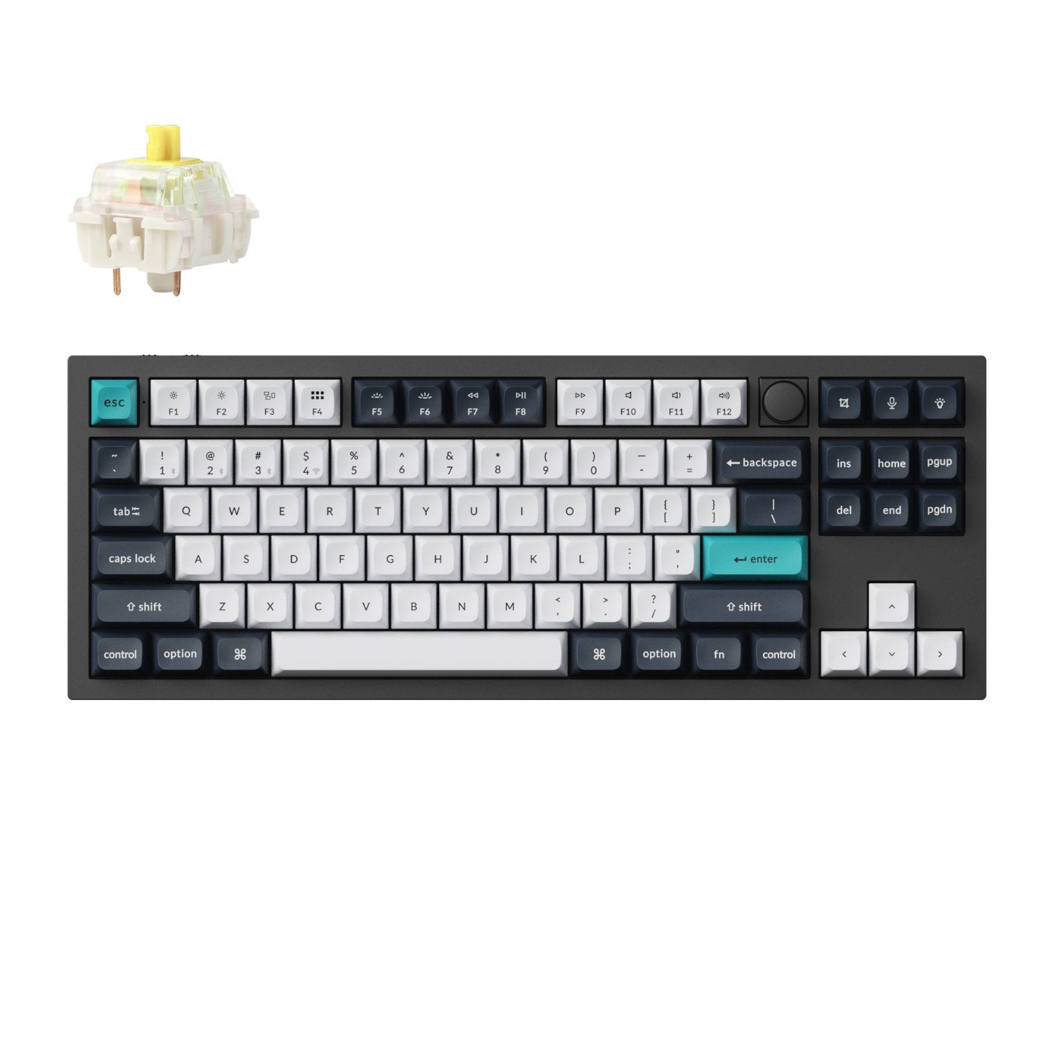 GUNMANSA Keychron Q3 Max QMK/VIA 80% Wireless Custom Mechanical Keyboard (Banana Switch) - Carbon Black