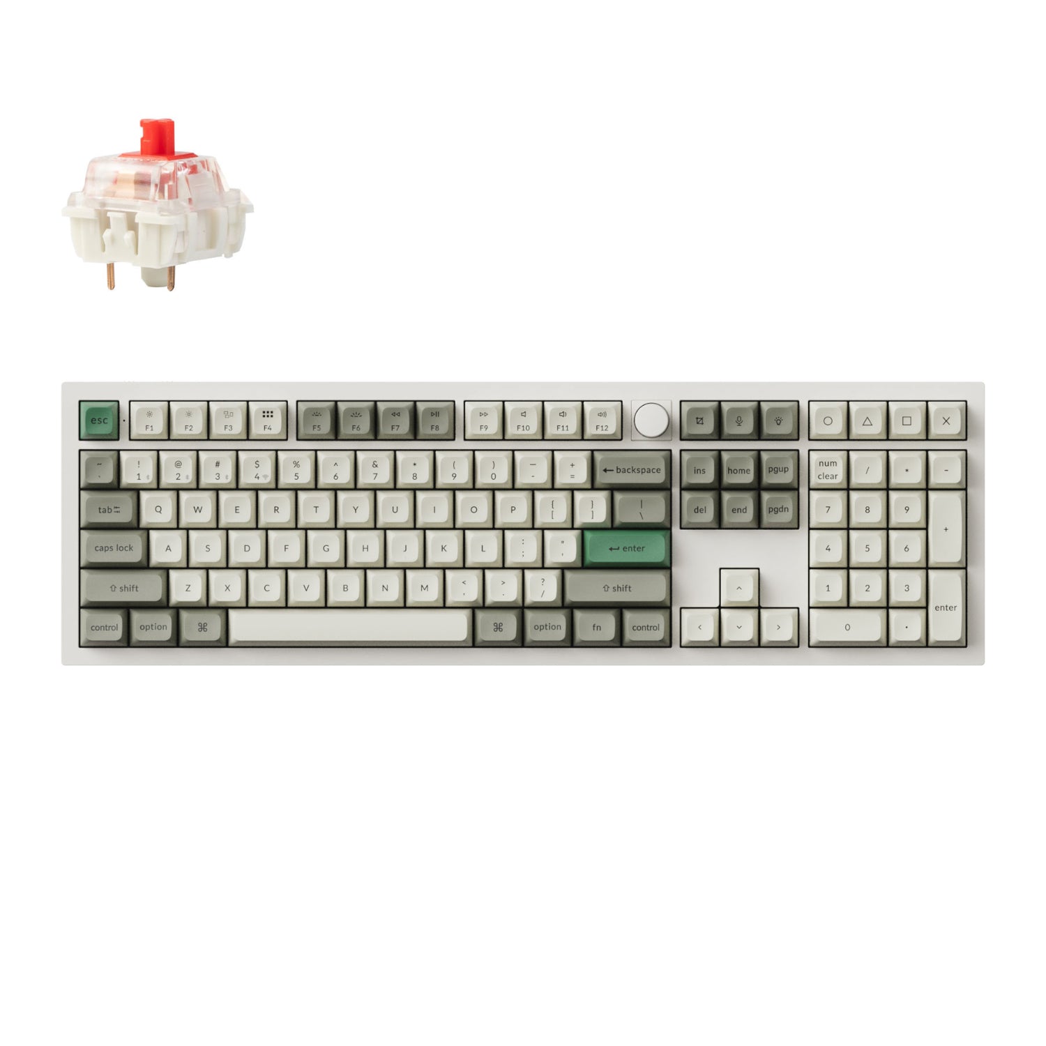 GUNMANSA Keychron Q6 Max QMK/VIA Wireless Custom Mechanical Keyboard KSA Gateron Red Jupiter Switches - Shell White