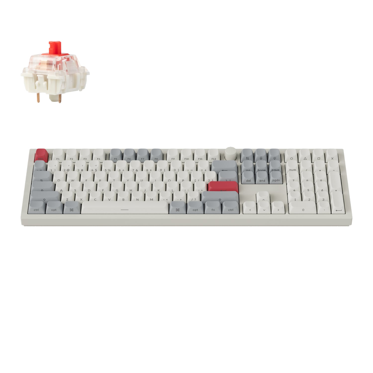 GUNMANSA Keychron Q6 Max QMK/VIA Wireless Custom Mechanical Keyboard OSA Gateron Red Jupiter Switches - Shell White