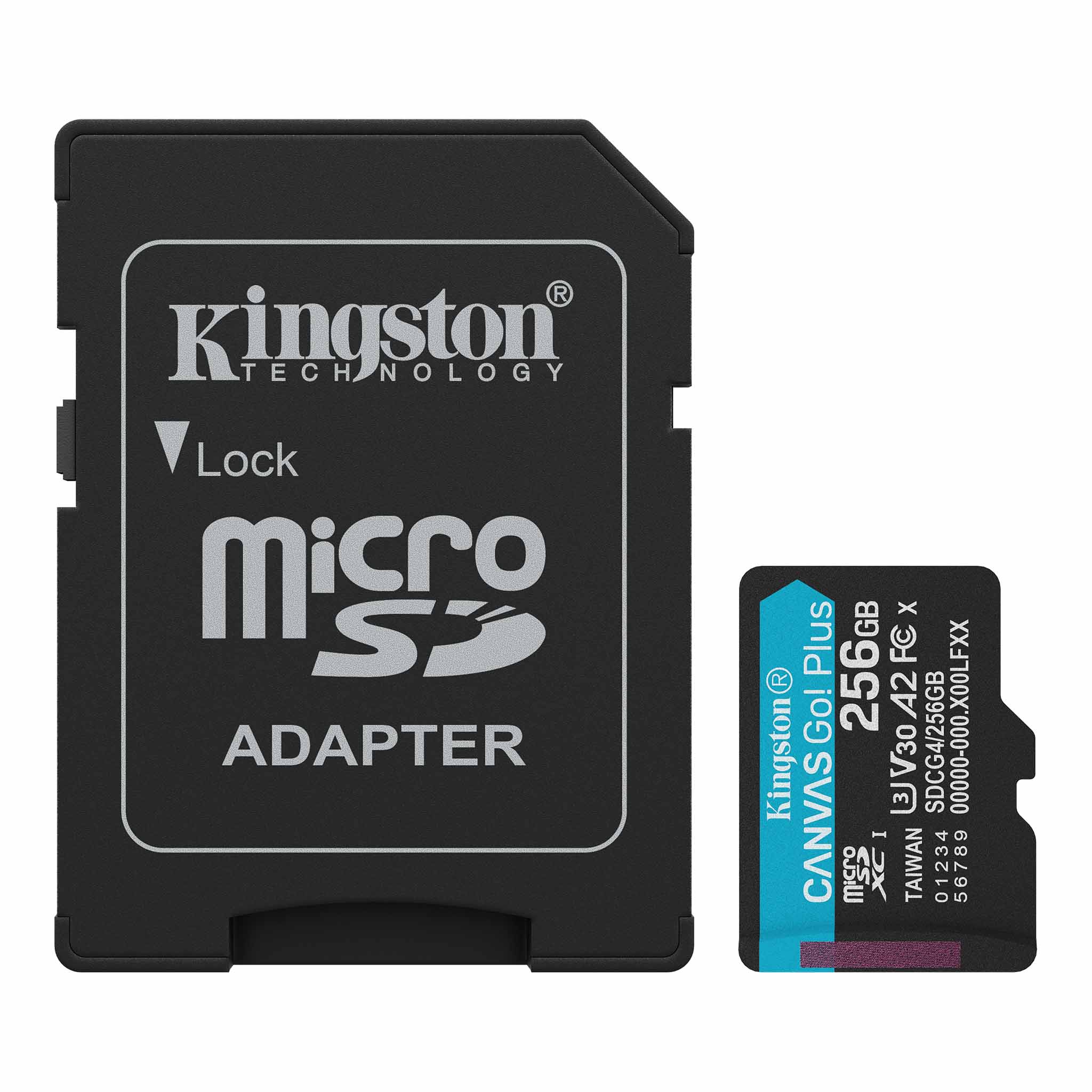 GUNMANSA Kingston 256GB microSDXC Canvas Go Plus Gen4 200MB/s A2 U3 V30 Card + Adapter