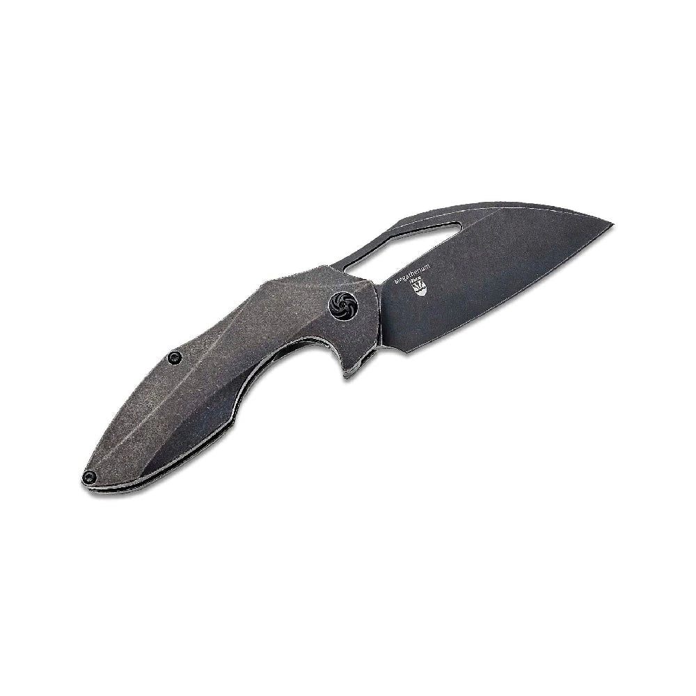 GUNMANSA Kizer Cutlery Megatherium Black Stonewashed Wharncliffe Knife - KI4502A2