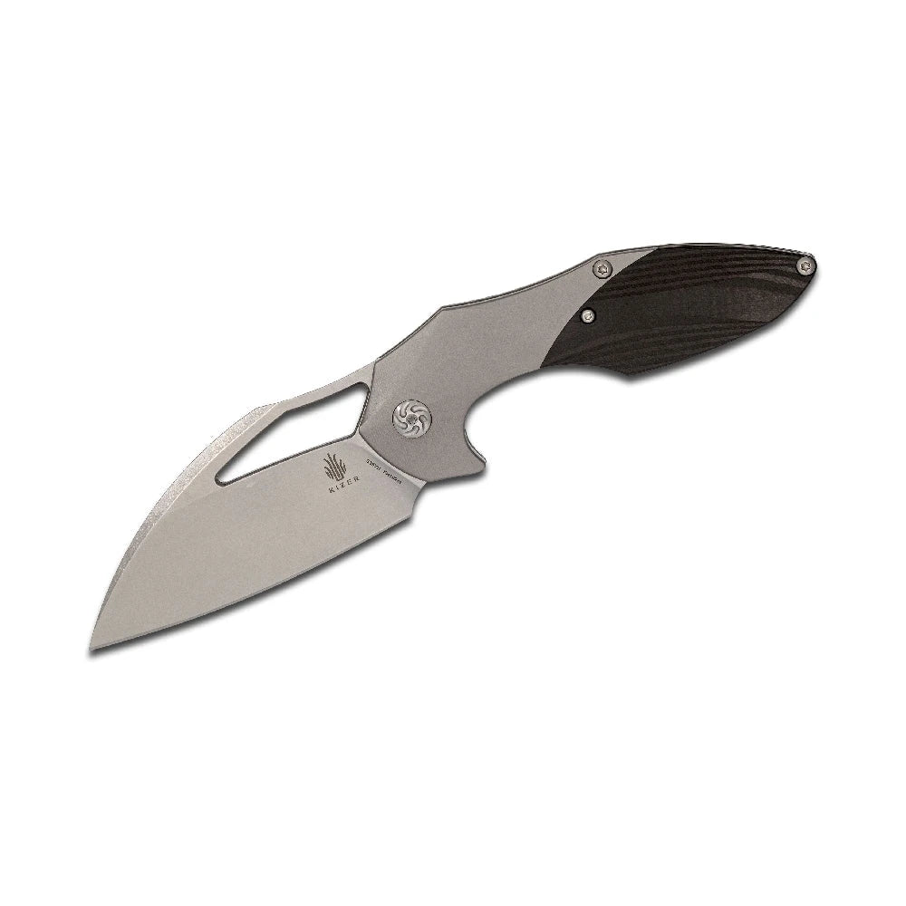 GUNMANSA Kizer Cutlery Megatherium, Titanium Handles with Carbon Fiber Inlays Knife - KI4502A1
