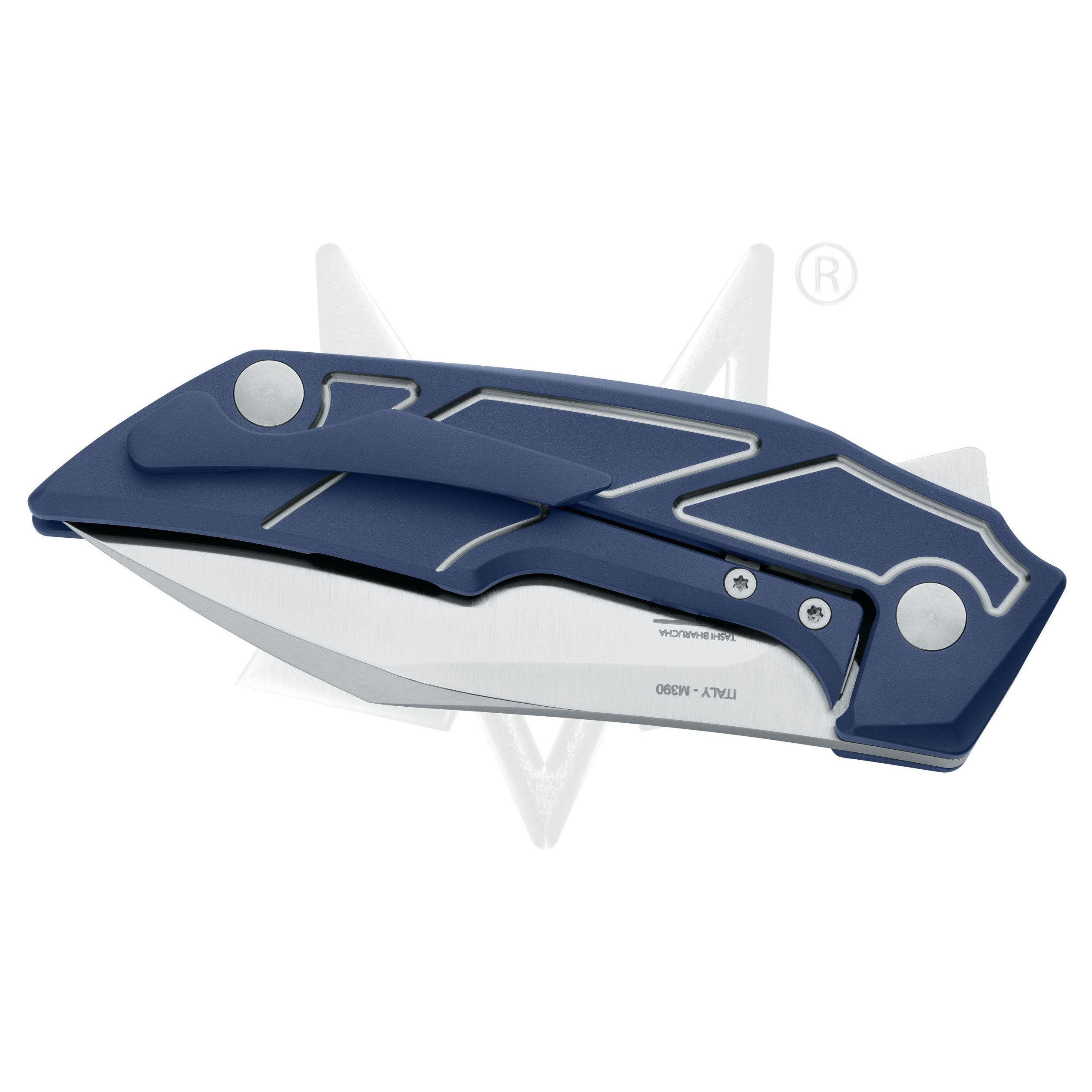 GUNMANSA Knife Fox Phoenix 3.34" M390 Titanium Folding Knife - Tashi Bharucha Design FX-531 TI BL