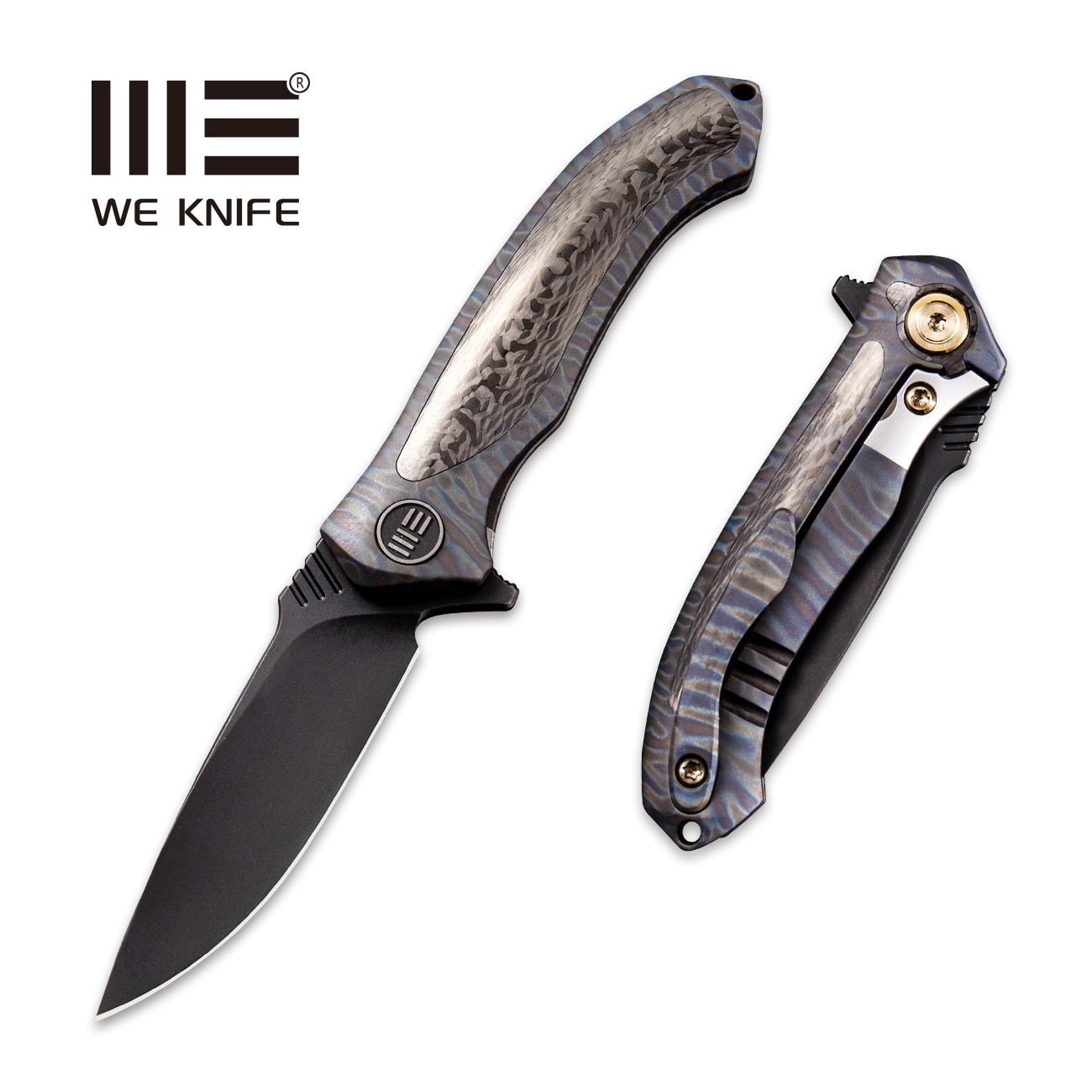 GUNMANSA Knife WEKNIFE Anodyne Flipper Knife Titanium & Carbon Fiber Handle (2.35" CPM S35VN Blade) 914B