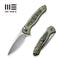 GUNMANSA Knife WEKNIFE Button Lock Kitefin Flipper Knife Titanium & FatCarbon Fiber Handle (3.22" CPM 20CV Blade) WE19002N-2