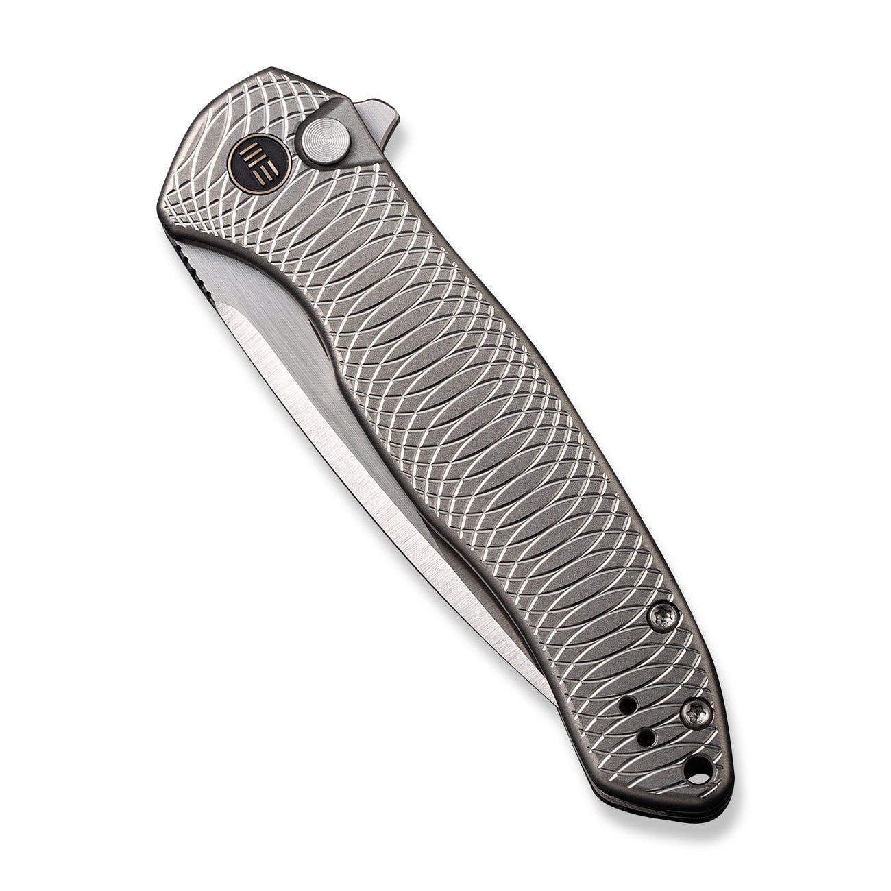 GUNMANSA Knife WEKNIFE Button Lock Kitefin Flipper Knife Titanium Handle (3.22" CPM 20CV Blade) WE19002M-2