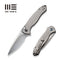 GUNMANSA Knife WEKNIFE Button Lock Kitefin Flipper Knife Titanium Handle (3.22" CPM 20CV Blade) WE19002M-2