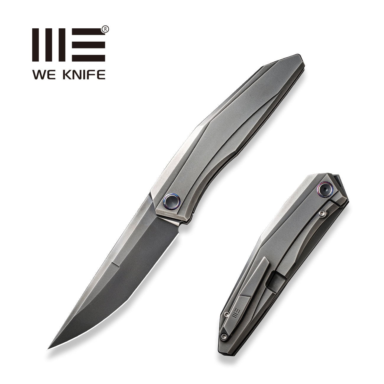 GUNMANSA Knife WEKNIFE Cybernetic Top Flipper Knife Titanium Handle (3.91" CPM 20CV Blade) WE22033-6