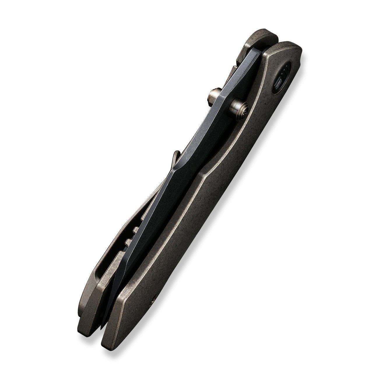 GUNMANSA Knife WEKNIFE High-Fin Thumb Stud Knife Titanium Handle (2.98" CPM 20CV Blade) WE22005-2