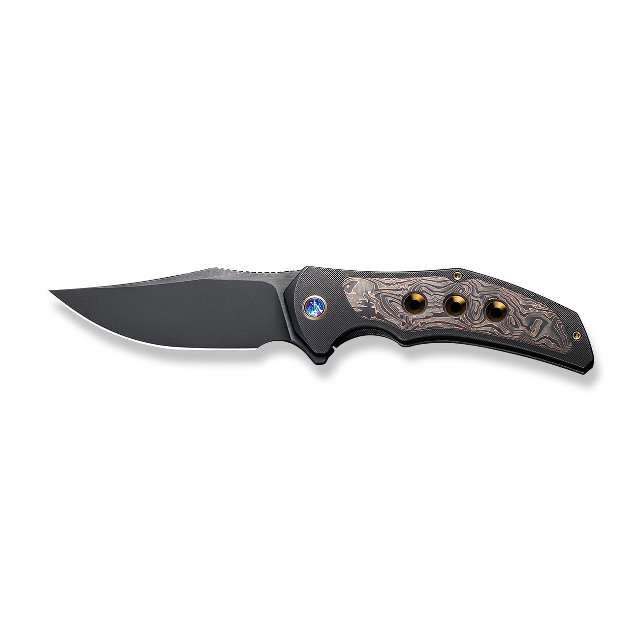 GUNMANSA Knife WEKNIFE Magnetron Flipper Knife Titanium & Carbon Fiber Handle (3.76" CPM 20CV Blade) WE18058-3