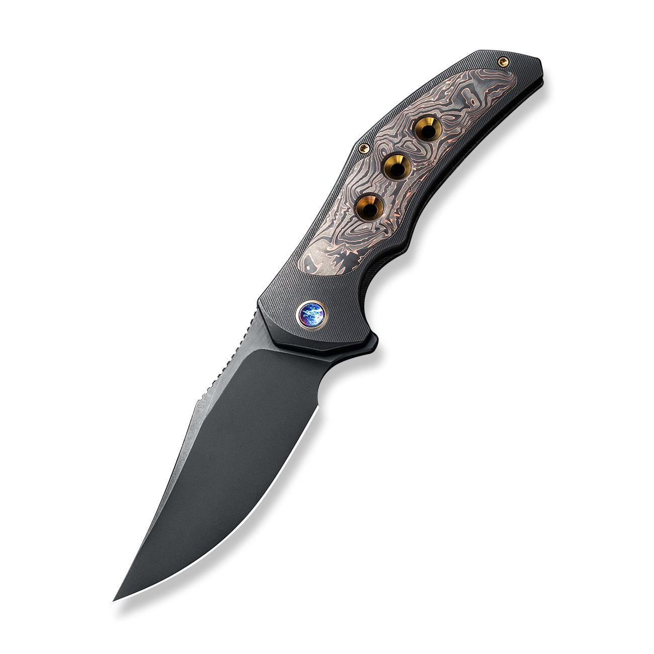 GUNMANSA Knife WEKNIFE Magnetron Flipper Knife Titanium & Carbon Fiber Handle (3.76" CPM 20CV Blade) WE18058-3