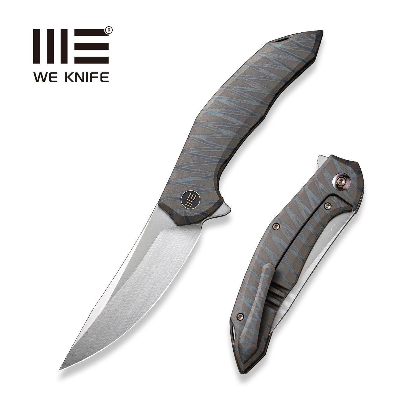 GUNMANSA Knife WEKNIFE Merata Flipper Knife Titanium Handle (3.68" CPM 20CV Blade) WE22008A-3