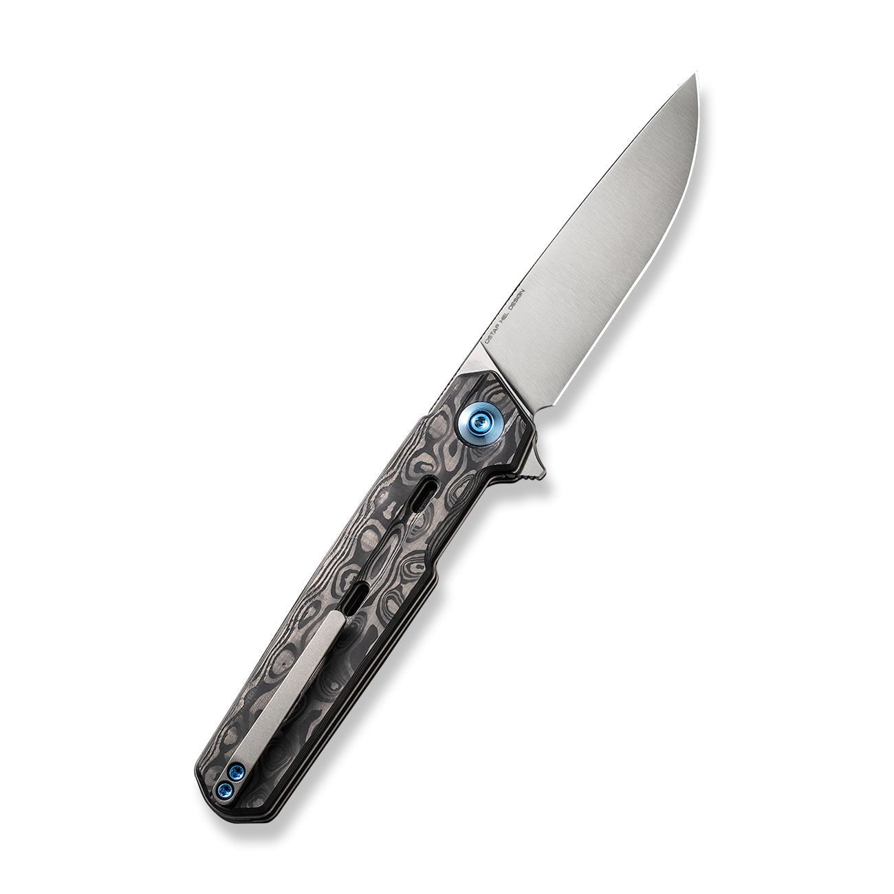 GUNMANSA Knife WEKNIFE Navo Flipper Knife Carbon Fiber & Titanium Handle (3.25" CPM 20CV Blade) WE22026-2