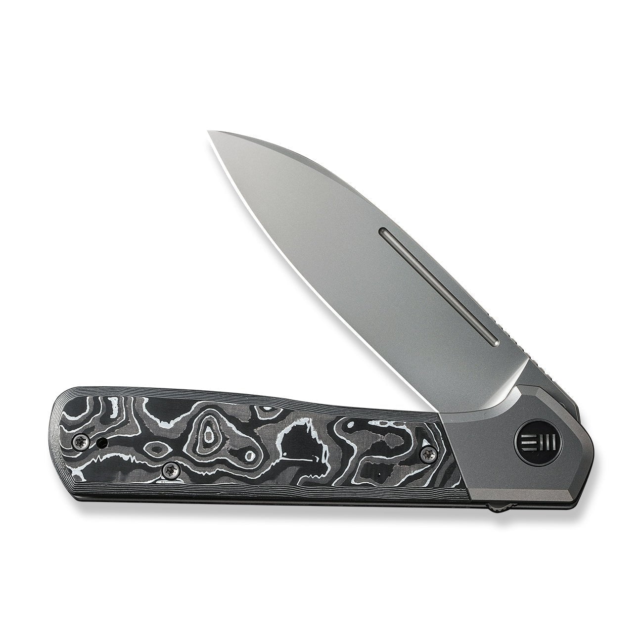 GUNMANSA Knife WEKNIFE Soothsayer Flipper Knife Titanium & Carbon Fiber Handle (3.48" CPM 20CV Blade) WE20050-3