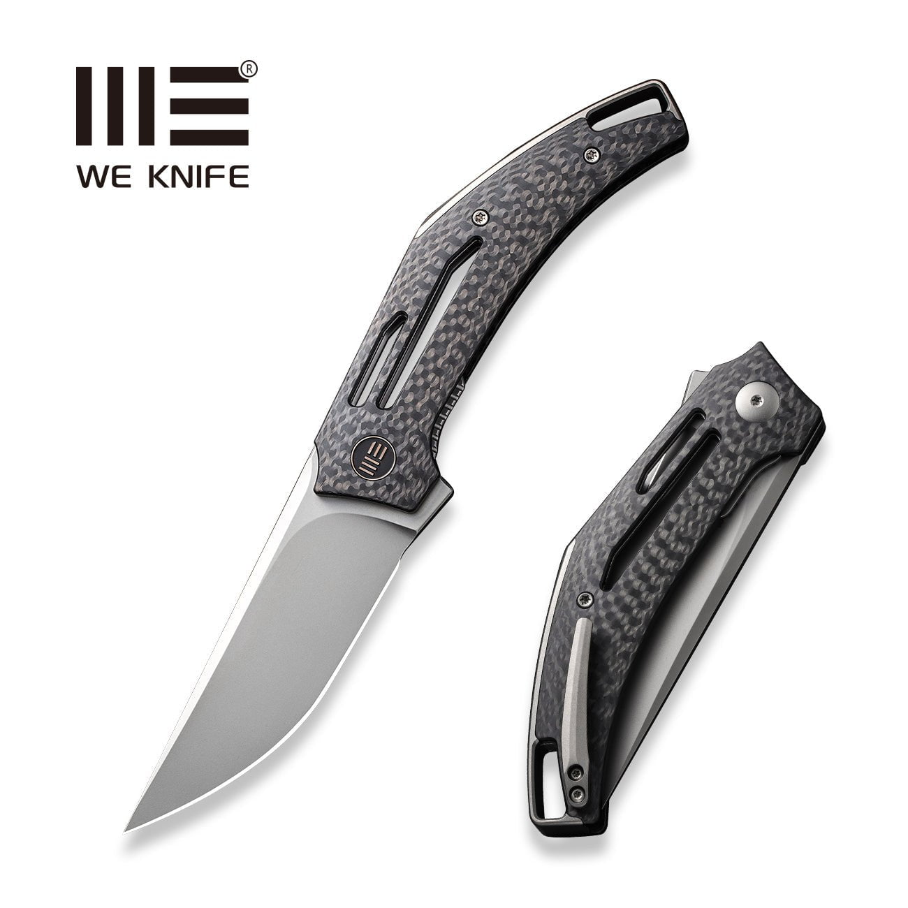 GUNMANSA Knife WEKNIFE Speedliner Flipper Knife Carbon Fiber Handle (3.39" CPM 20CV Blade) WE22045B-1