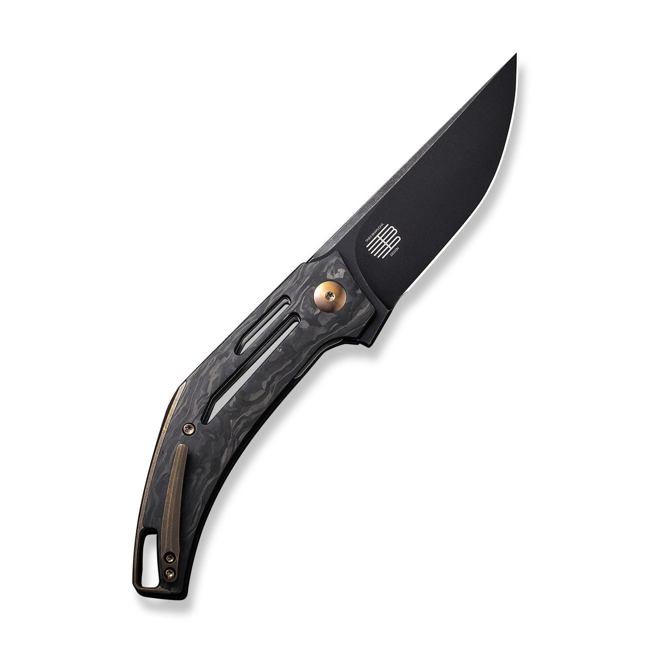 GUNMANSA Knife WEKNIFE Speedliner Flipper Knife Carbon Fiber Handle (3.39" CPM 20CV Blade) WE22045B-2