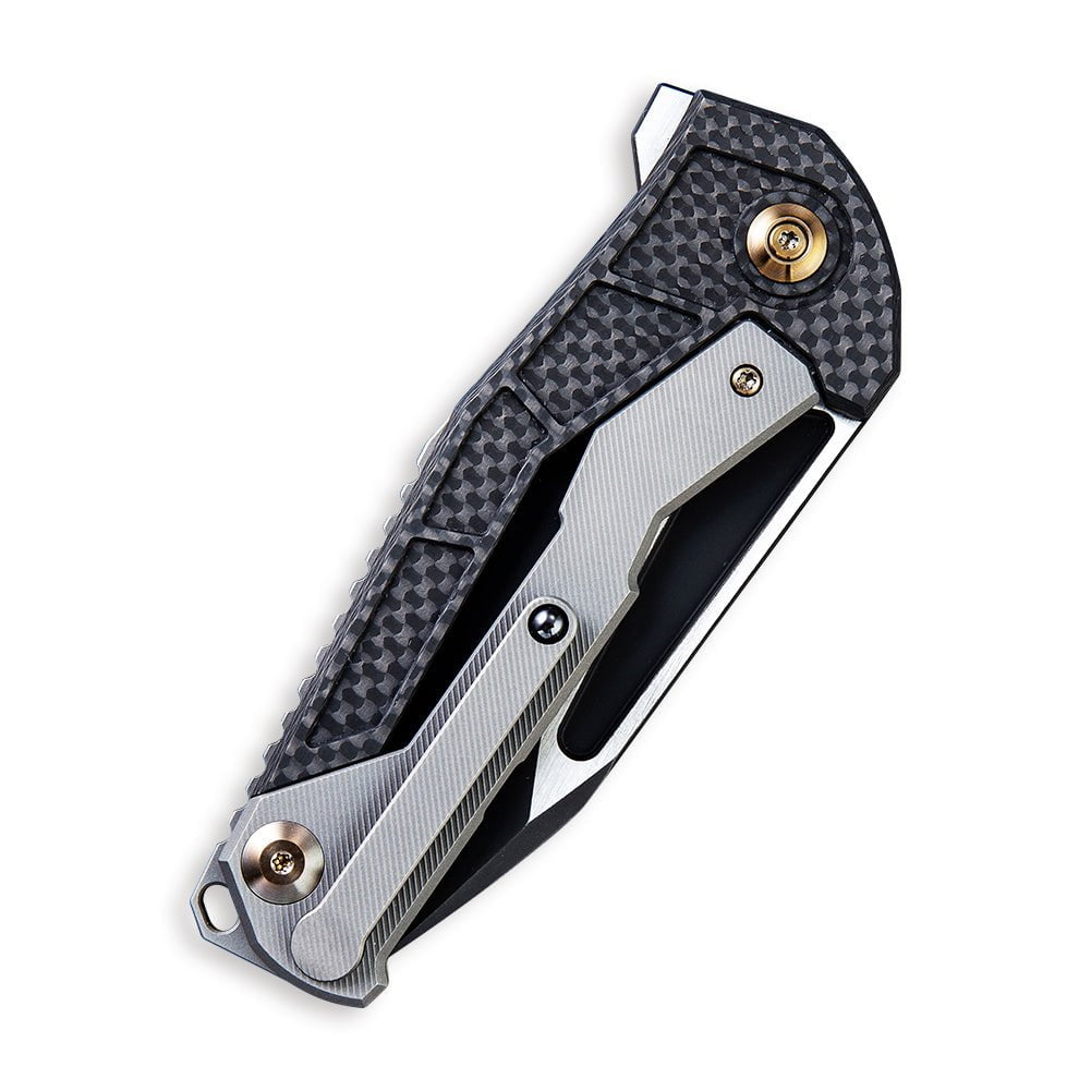 GUNMANSA Knife WEKNIFE Sugga Flipper Knife Titanium & Carbon Fiber Handle (3.55" CPM S35VN Blade) 915B