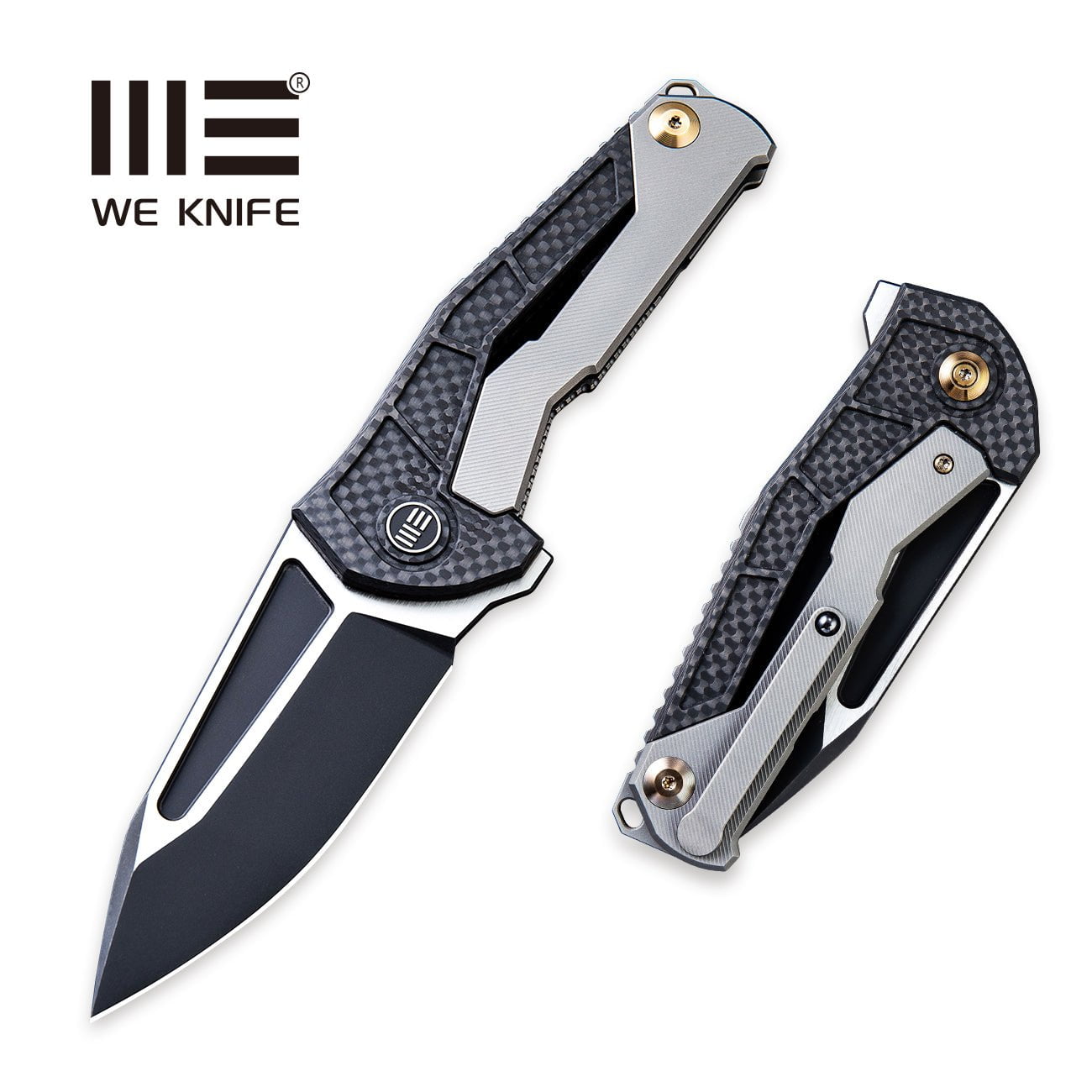 GUNMANSA Knife WEKNIFE Sugga Flipper Knife Titanium & Carbon Fiber Handle (3.55" CPM S35VN Blade) 915B