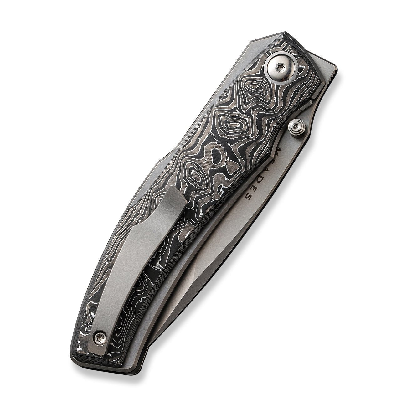 GUNMANSA Knife WEKNIFE Swordfin Front Flipper & Thumb Stud Knife Carbon Fiber Handle (3.28" CPM 20CV Blade) WE23067-3