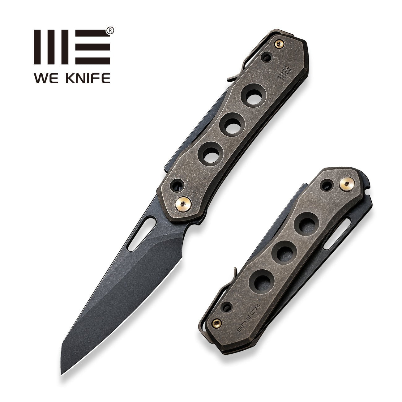 GUNMANSA Knife WEKNIFE Vision R Manual Thumb & Thumb Hole & Superlock Knife Titanium Handle (3.54" CPM 20CV Blade) WE21031-4
