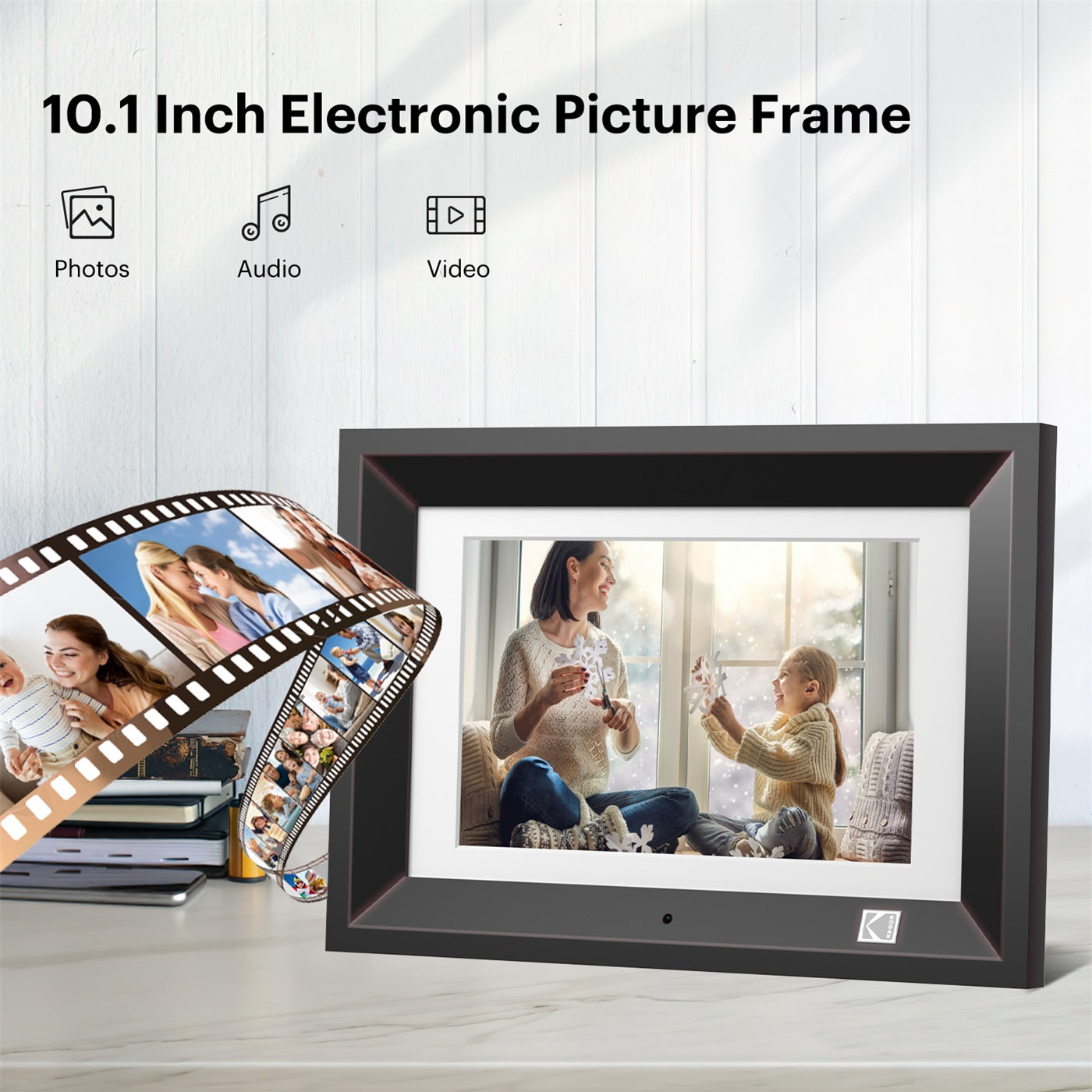 GUNMANSA KODAK RDPF-1020V BLACK 10.1 inch IPS800x1280 8GB Wooden frame, Black, Digital Photo Frame