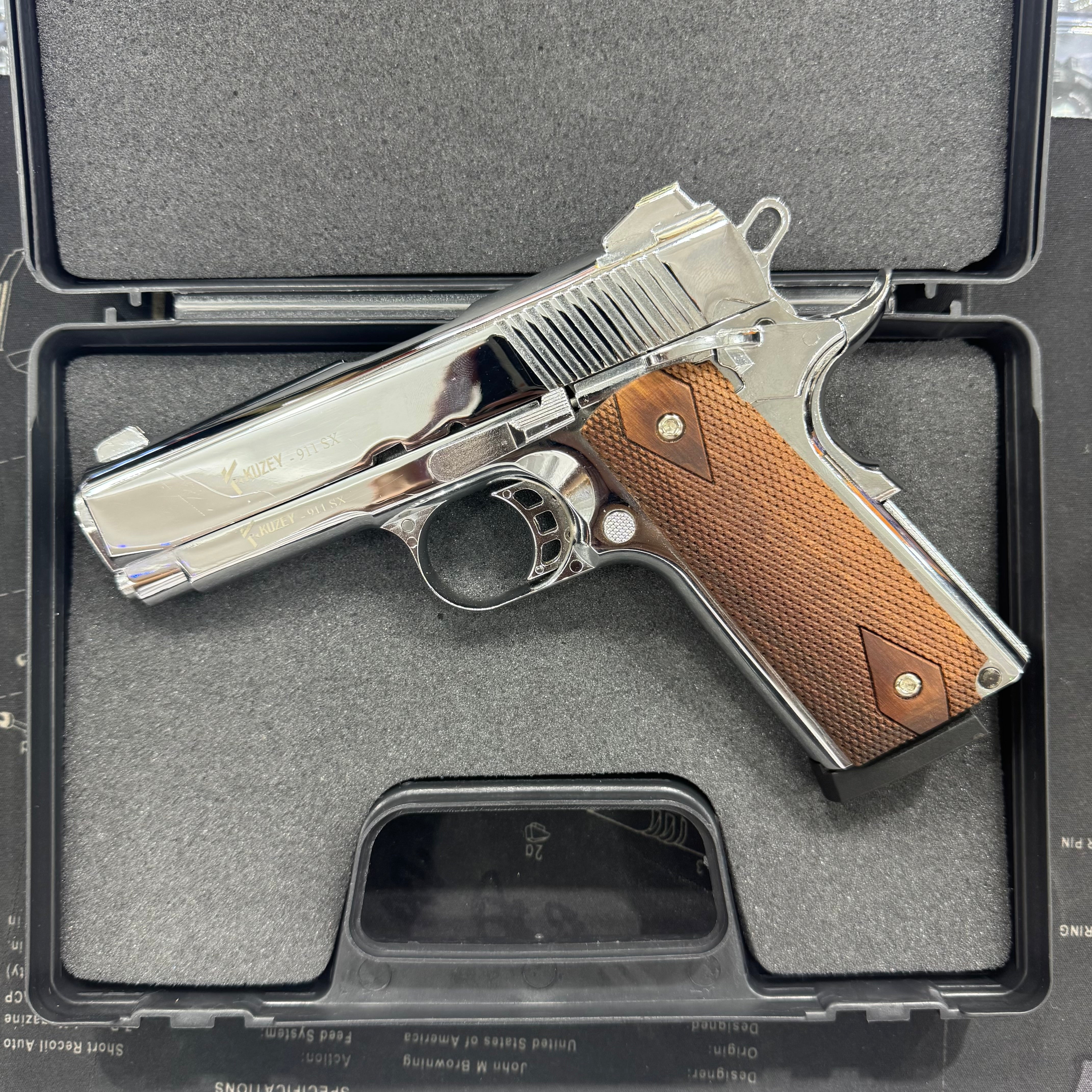 GUNMANSA Kuzey 911 SX Chrome Blank/Pepper Gun (Semi Auto|9+1|9mm PAK)