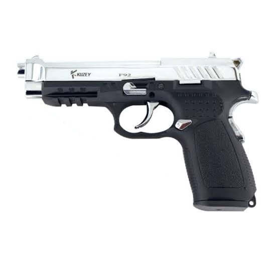GUNMANSA Kuzey F92 Mat Chrome Blank/Pepper Gun (Semi Auto|18+1|9mm PAK)