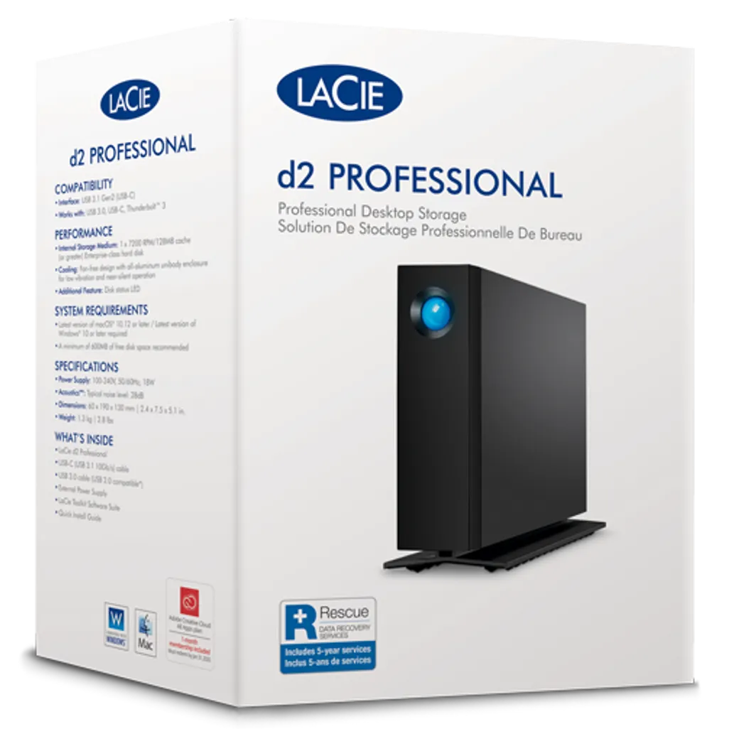 GUNMANSA LaCie d2 Professional, 20 TB, 3.2 Gen 1 (3.1 Gen 1), 7200 RPM, Black