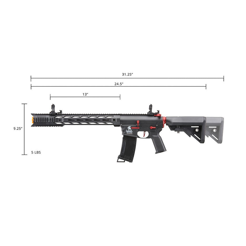 GUNMANSA Lancer Tactical Gen 3 Airsoft Rifle (AEG|Full-Semi Auto|130) LT-25B-G3-RED-K