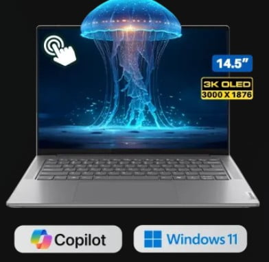 GUNMANSA Lenovo Consumer Lenovo Yoga Pro7 / 14IAH10 / 14.5" 3K / 3000x1876 / OLED / Touch / Grey / Core_ULtra7_255H / 32GB Soldered LPDDR5X-8533 / 1TB SSD M.2 2242 PCIe 4.0x4 NVMe / Backlit K/B / Win11 Home / 2YR On-Site