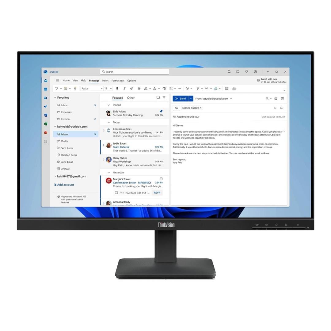 GUNMANSA LENOVO ThinkVision S24-4e|24'' FHD IPS|100hz|Internal Power Supply|1xHDMI|1xVGA|HDMI Cable Incl|Tilt stand|BLACK|VESA MOUNT