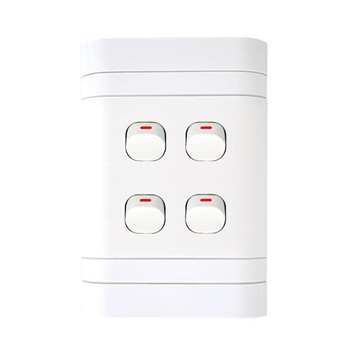 GUNMANSA Lesco Flush Cover with 4 Lever 1 Way Switch