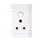 GUNMANSA Lesco Single Three-Pin Wall Plug White H100xW50