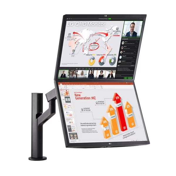 GUNMANSA LG 27″ QHD Dual Ergo QHD Monitor with USB Type-C, Daisy Chain