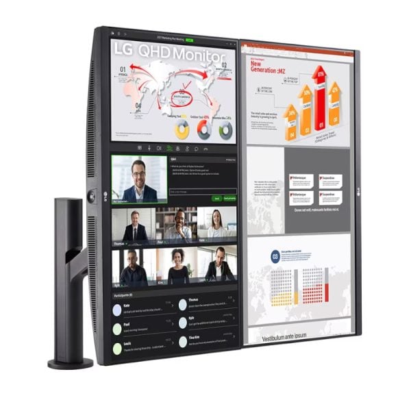 GUNMANSA LG 27″ QHD Dual Ergo QHD Monitor with USB Type-C, Daisy Chain