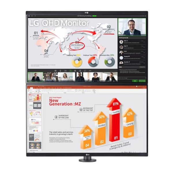 GUNMANSA LG 27″ QHD Dual Ergo QHD Monitor with USB Type-C, Daisy Chain