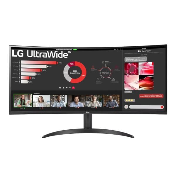 GUNMANSA LG 34″ Curved VA HDR WQHD Monitor – 100Hz