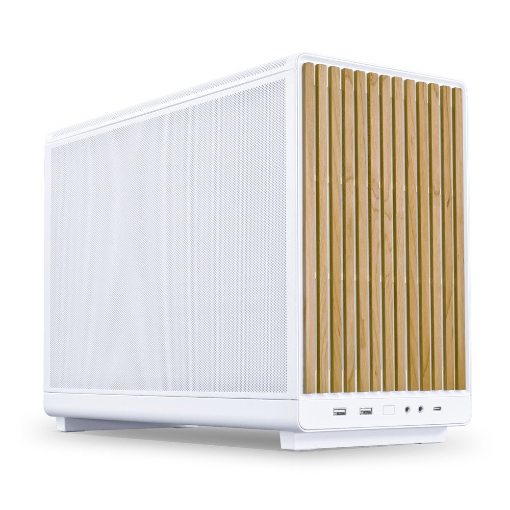 GUNMANSA Lian Li A3-mATX-WD-26.3L Micro Form Factor Chassis-No Fans Included-Supports 360mm AIO-Modularity Design-for M-ATX, ITX Motherboard-DAN Cases Collaboration-Wood Front Panel-White (A3W-WD)