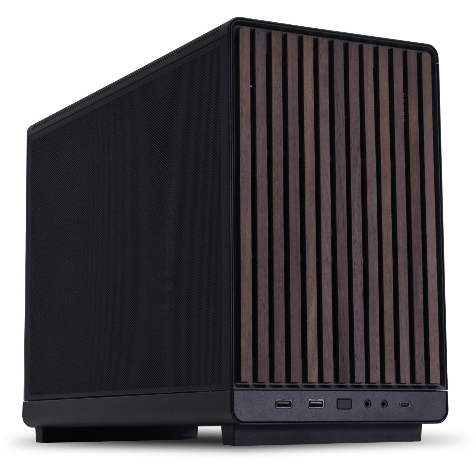 GUNMANSA Lian Li A3-MATX-WD BLACK-Wood Front panbel-26.3L Micro Form Factor Chassis, Flexible Power Supply Installation, No Fans Included, Supports 360mm AIO, Modularity Design, For M-ATX and ITX Motherboard, DAN Collaboration (Black)