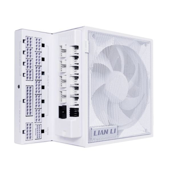 GUNMANSA Lian Li Edge Gold Series 1000W Full Modular Power Supply (Fan Hub Included)-ATX 3.0, 3.1-PCIE 5.1-L-Shape Design for Dual Chamber Case-120mm FDB Fan-Supports up to 4 USB Device - White-EG1000G.WH
