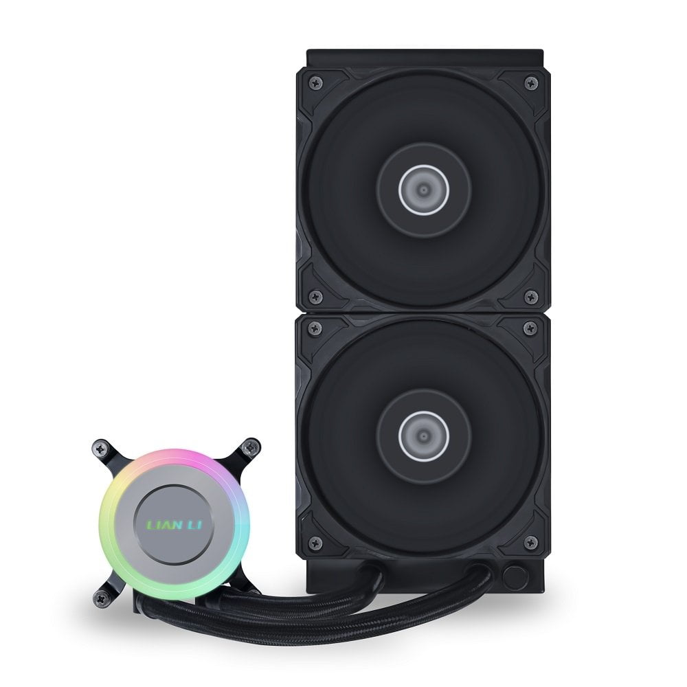 GUNMANSA Lian Li GALAHAD II Lite 240mm PBT Fans - High Performance, FDB Bearing Design, Customizable PUMP ARGB Blockhead & Switchable Lid - 28mm PBT Fan, Support ARGB Side Light Strips for LGA 1700/AM5/AM4 (GA2L24PB)