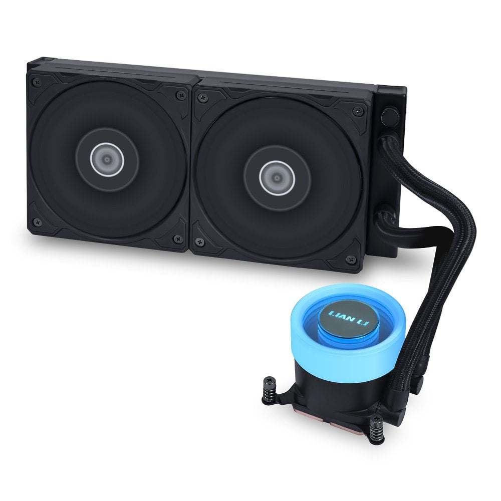GUNMANSA Lian Li GALAHAD II Lite 240mm PBT Fans - High Performance, FDB Bearing Design, Customizable PUMP ARGB Blockhead & Switchable Lid - 28mm PBT Fan, Support ARGB Side Light Strips for LGA 1700/AM5/AM4 (GA2L24PB)