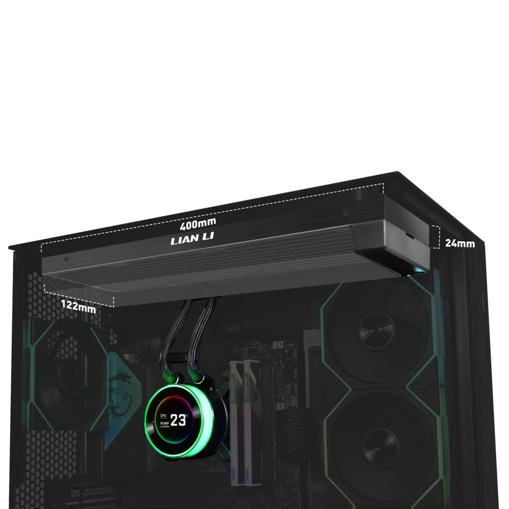 GUNMANSA Lian Li Hydroshift II 360 Liquid CPU Cooler - Flexible Slide-Tube Clamp Coolant Pathway - 2.1" IPS LCD Screen - 3 Control Mode - Fits Most PC Fans - LGA 1851/1700, AMD AM5/AM4 - Black (HS2LCD36B)
