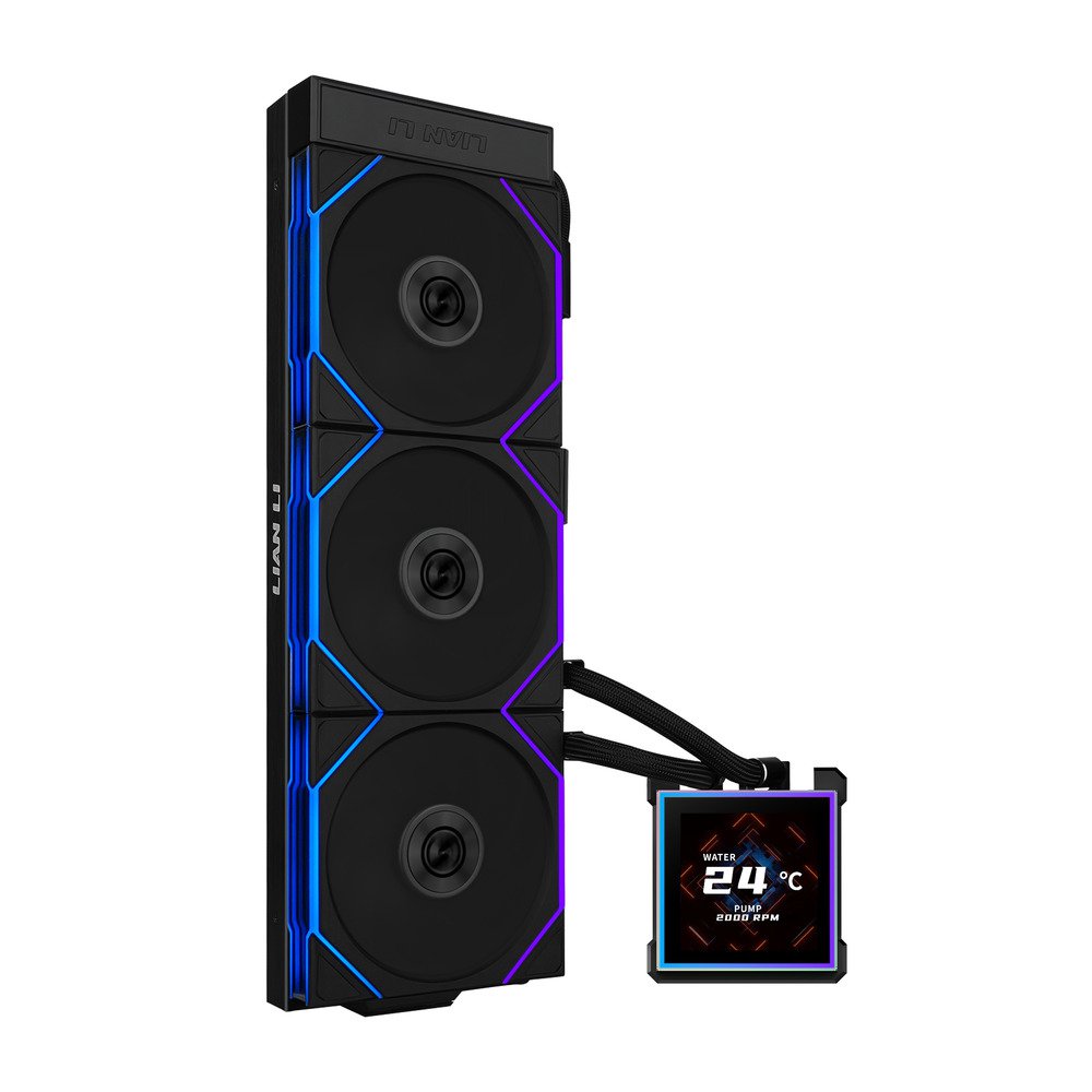 GUNMANSA LIAN-LI Hydroshift II LCD-S 360 TL HS2LCDS36TB CPU Cooler 360mm AIO 3x 120 RGB Black Fans