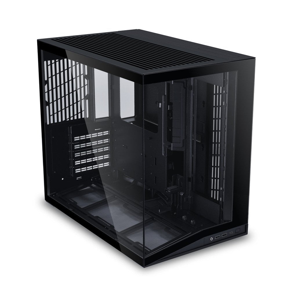 GUNMANSA LIAN LI O11D MINI V2 | Compact ATX Mid-Tower Airflow Computer Case | Panoramic View | Fully Ventilated Airflow | Adjustable I/O | Pillar-Less | Cable Management | Black (O11DMIV2X)