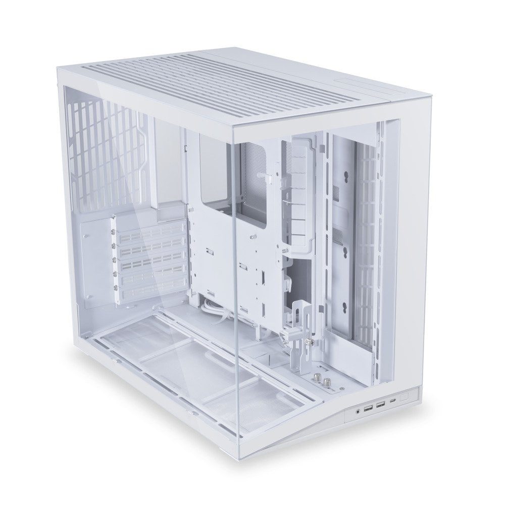 GUNMANSA LIAN LI O11D MINI V2 | Compact ATX Mid-Tower Airflow Computer Case | Panoramic View | Fully Ventilated Airflow | Adjustable I/O | Pillar-Less | Cable Management | White (O11DMIV2W)