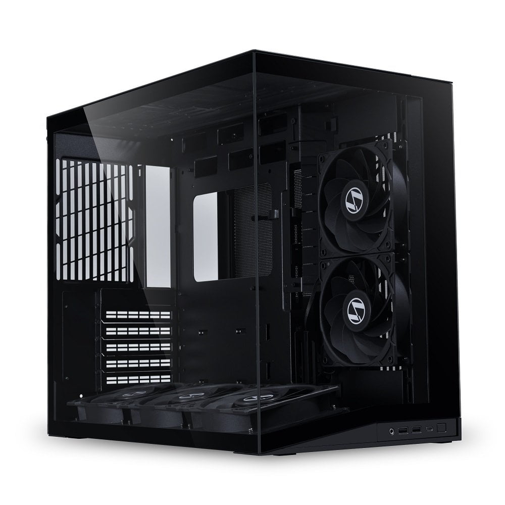 GUNMANSA LIAN LI O11D MINI V2 Flow | Compact ATX Mid-Tower Airflow Computer Case | Panoramic View | High-Performance Airflow | Includes 5 x 120mm Reverse Blade Fans | Cable Management | Black (O11DMIV2FX)