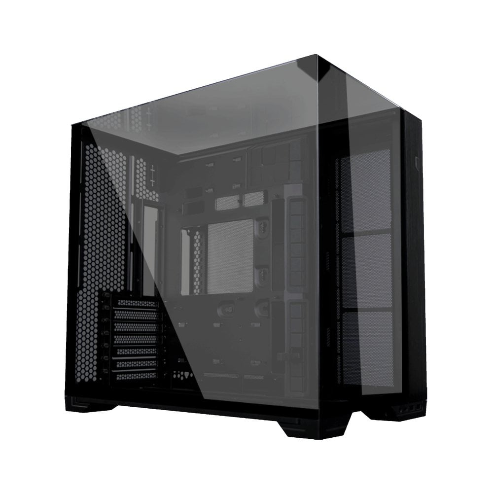 GUNMANSA LIAN LI O11Vision Compact Black / Steel / Tempered Glass ATX Mid Tower Computer Case, Back Connect Support - O11VPX