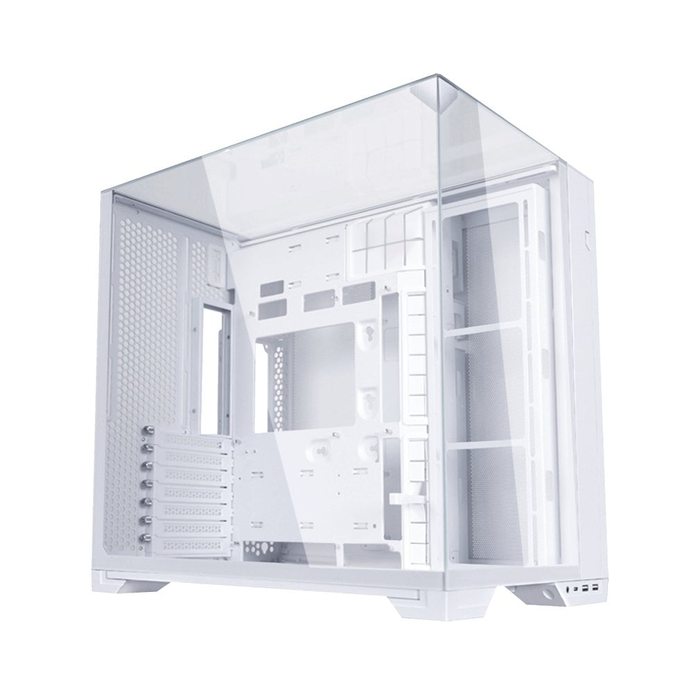 GUNMANSA LIAN LI O11Vision Compact White / Steel / Tempered Glass ATX Mid Tower Computer Case, Back Connect Support - O11VPW