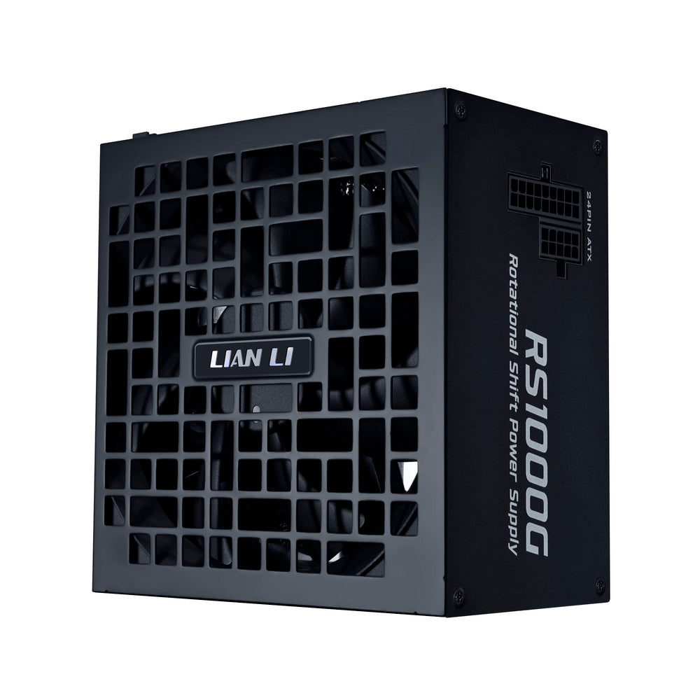GUNMANSA Lian Li RS 1000W Rotational Shift Fully Modular ATX Power Supply (W/USB Fan Hub) 90° AC Inlet, Cybenetics Platinum, 80+ Gold, ATX 3.1, PCIe 5.1, 12V-2x6 Cable, Black (RS1000G.BH)